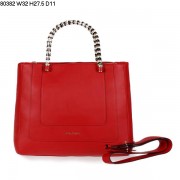 Bvlgari New Hand Carry Serpenti Calfskin Leather Bag Red 80382