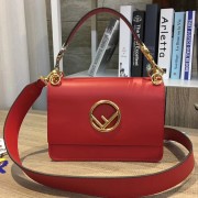 Fendi Kan I F Shoulder Bag In Red Calfskin