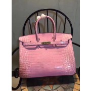 Hermes Birkin 35cm Crocodile Leather Handbag Pink Gold