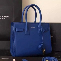 Yves Saint Laurent Baby Sac De Jour Bag In Blue Leather