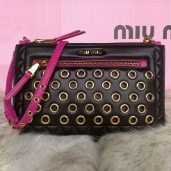 Miu Miu Soft Calf Leather Bag RP0381 Black