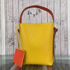 Celine Twisted Cabas Small Bag In Yellow/Orange Calfskin