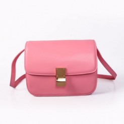 Celine Classic Box Calfskin Flap Bag Pink