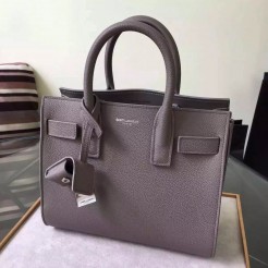 Yves Saint Laurent Nano Sac De Jour Bag In Fog Grained Leather