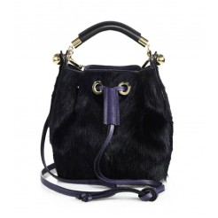 Chloe Gala Small Calf Hair Bucket Bag Blue