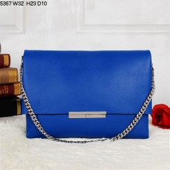 Celine Blade Flap Calfskin Leather Shoulder Bag Blue 5367