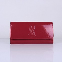 Yves Saint Laurent Lady Patent Leather Purse Red 39321
