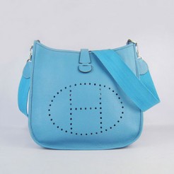 Hermes Evelyne I handbag H6309 light blue silver