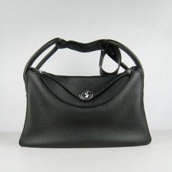 Hermes Lindy 34cm handbag 6208 black Silver