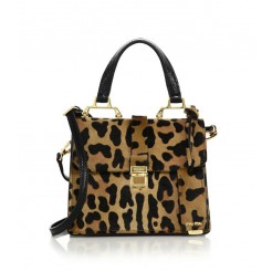 Miu Miu Madras Mini Leopard-Print Calf Hair Satchel