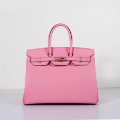 Hermes 35cm Birkin Bag Epsom Leather Pink Gold