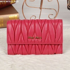 Miu Miu Matelasse Peach Original Leather Flap Wallet