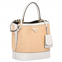 Prada Panier Medium Straw White Bag