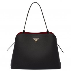 Prada Matinee Tote Bag In Black Saffiano Leather