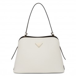 Prada Matinee Small Bag In White Saffiano Leather