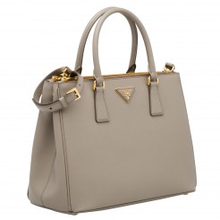 Prada Medium Galleria Bag In Grey Saffiano Leather
