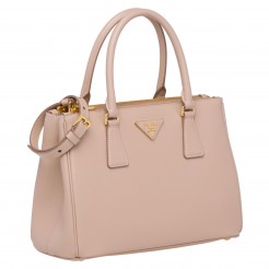 Prada Small Galleria Bag In Pink Saffiano Leather
