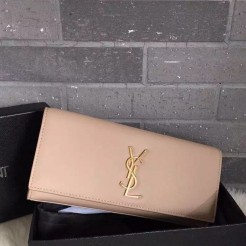 Yves Saint Laurent Beige Classic Monogramme Clutch Bag