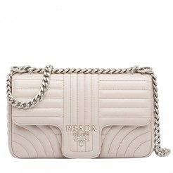 Prada Medium Diagramme Flap Bag In Ivory Calfskin