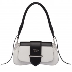 Prada Sidonie Shoulder Bag In Black/White Leather