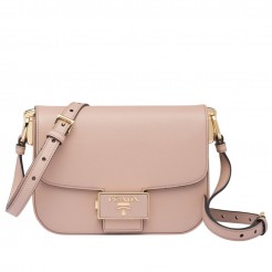 Prada Embleme Bag In Powder Pink Saffiano Leather