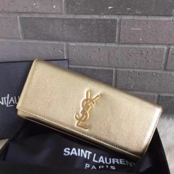 Yves Saint Laurent Golden Classic Metallic Monogramme Clutch