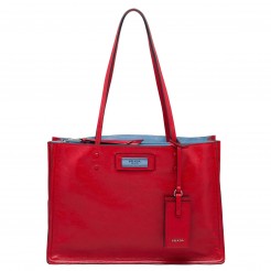 Prada Etiquette Tote Bag In Red Calf Leather