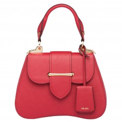 Prada Red Large Sidonie Saffiano Leather Bag