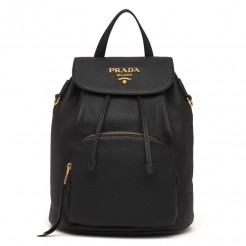 Prada Backpack In Black Grained Calfskin