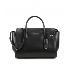 Miu Miu Zip Trapeze Satchel Black Color