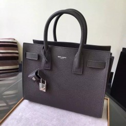 Yves Saint Laurent Baby Sac De Jour Bag In Black Grained Leather