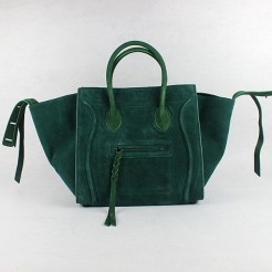 Celine Dark Green Boston Suede Bags