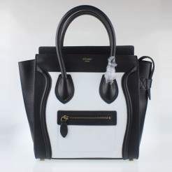 Celine Medium Luggage Tote Black White Handbags