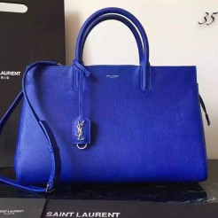 Yves Saint Laurent Medium Rive Gauche Bag In Blue Leather