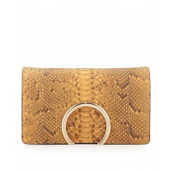 Chloe Gabrielle Python Clutch Bag Tan