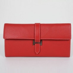 Hermes Wallet H2035 Wallet Lambskin Red