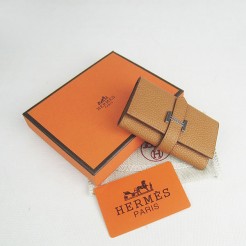 Hermes Wallet H022 Ladies Cow Leather Coffee