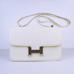 Hermes Constance 28cm Togo Leather Bag Beige Silver