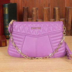 Miu Miu Matelasse Leather Shoulder Bag 88306 Purple