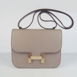 Hermes Constance Cowskin Leather Bag H017 grey Golden