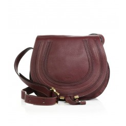 Chloe Marcie Medium Round Crossbody Bag Dark Velvet