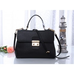 Miu Miu Original Leather Snap-lock Bag Black 6871