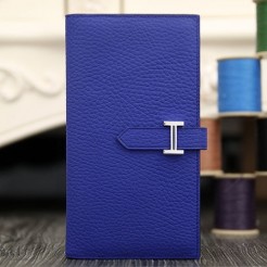 Hermes Bearn Gusset Wallet In Electric Blue Leather
