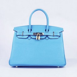 Hermes Birkin 30cm Togo leather Handbags light blue golden