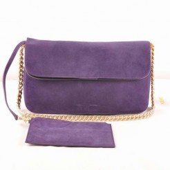 Celine Gourmette Suede Leather Shoulder Bag Purple 3078