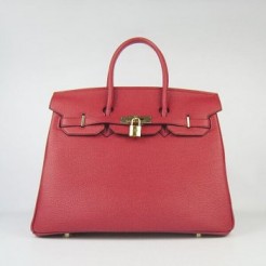 Hermes Birkin 35cm Togo leather Handbags red golden