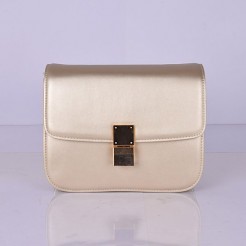 Celine Classic Box Calfskin Flap Bag Golden