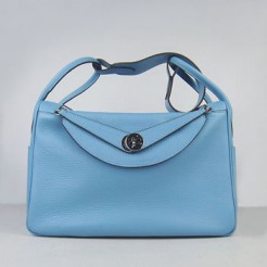 Hermes Lindy 34cm handbag 6208 light blue