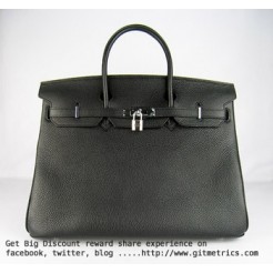 Hermes Birkin 35CM Togo Leather Handbags 6099 black silver