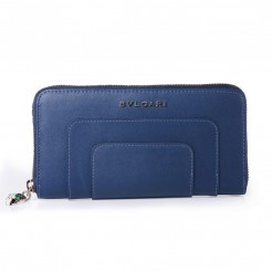 Bvlgari Serpenti Original Leather Zipped Wallet Blue 201301